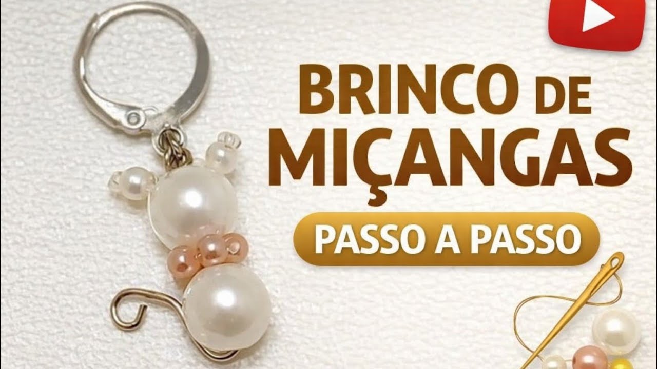 Como fazer brinco  gatinho com pérolas