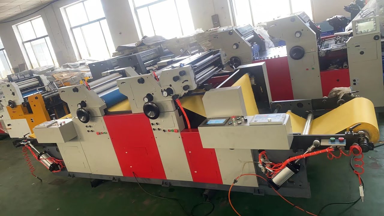 NEW&SMART ROLL TO ROLL 3 COLORS OFFSET PRINTING MACHINE 560X480MM WITH INFRARED LAMP DRYING ZR560R3S