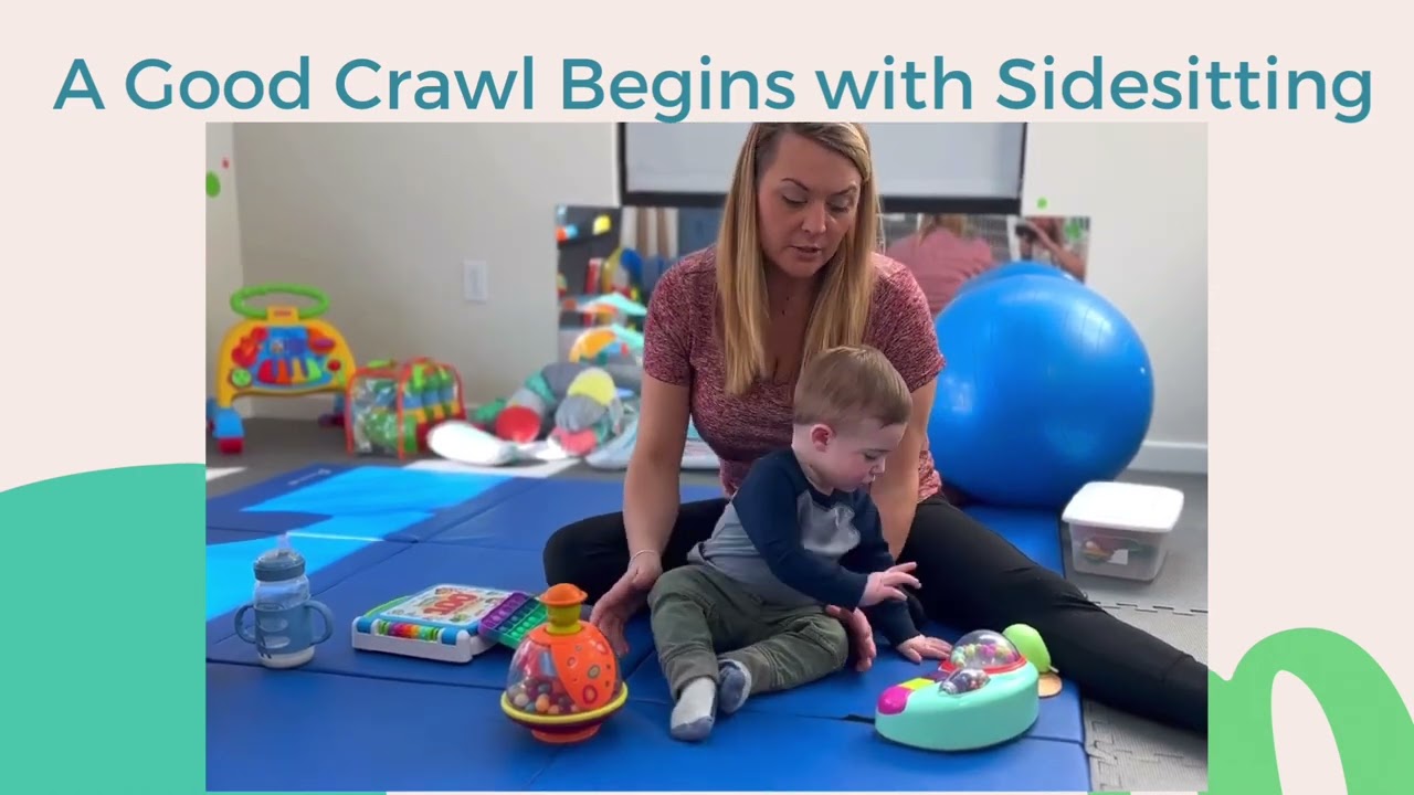 Side-sitting to Crawling. Helping baby move