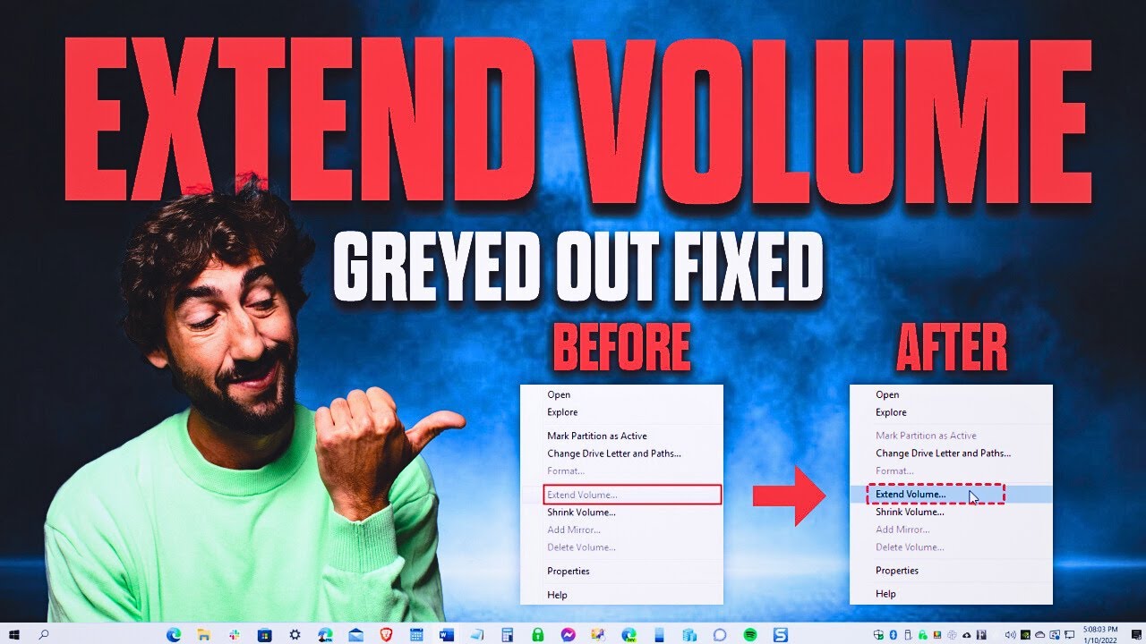 How to Extend Volume Option Grayed Out - (100% Fixed)