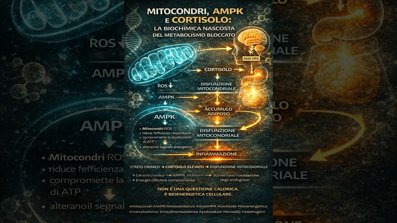 Mitocondri, AMPK e Cortisolo: la biochimica nascosta del metabolismo bloccato