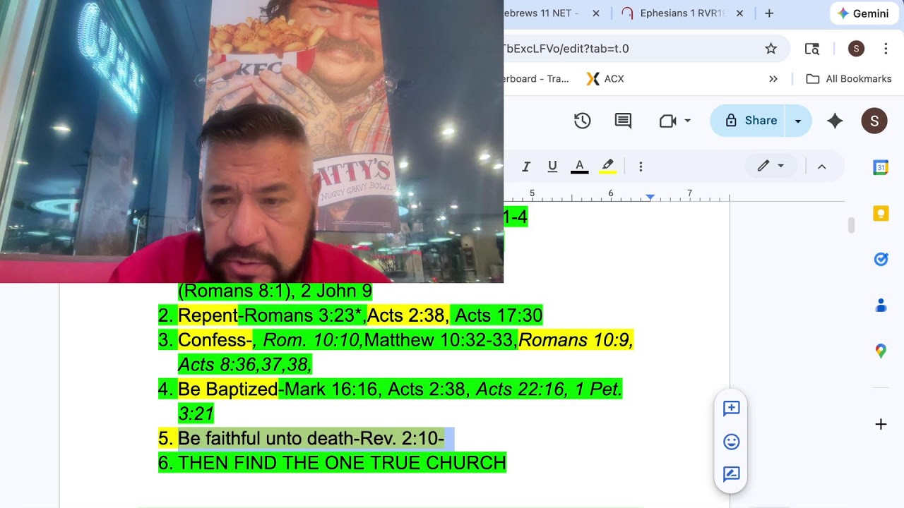 2 20 26 AT KFC  Bilingual church of Christ preacher Evangelizing&Class. Memorize Bible Verses