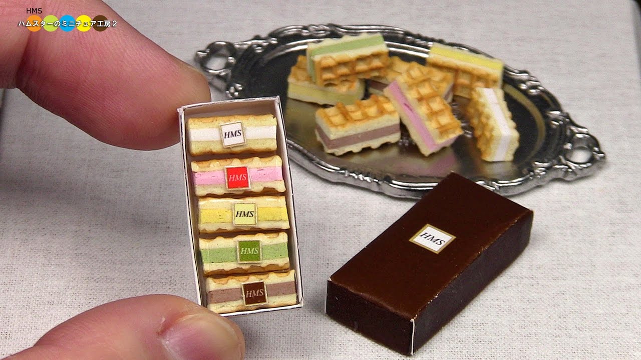 DIY Miniature Waffle Cake (Fake food)　ミニチュアワッフルケーキ作り