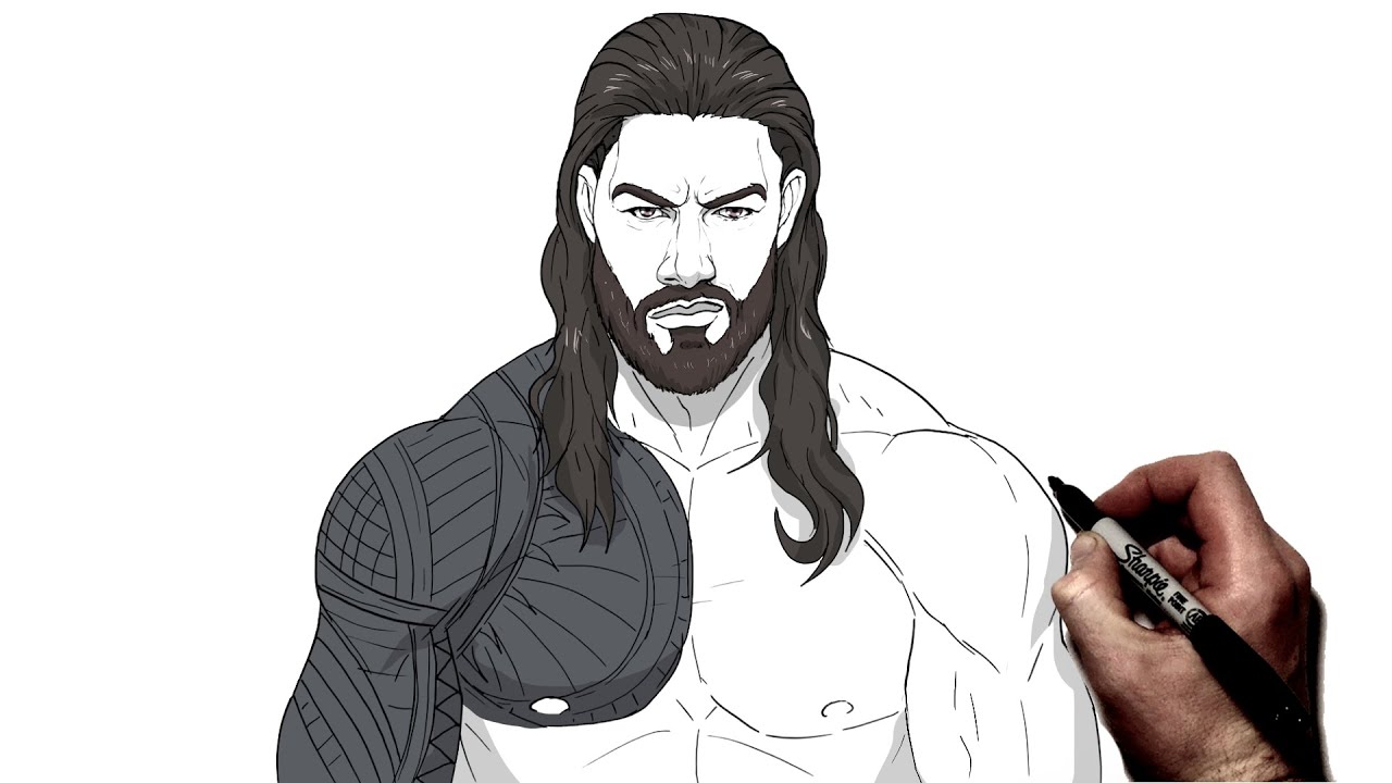 How To Draw Roman Reigns | Step By Step | WWE