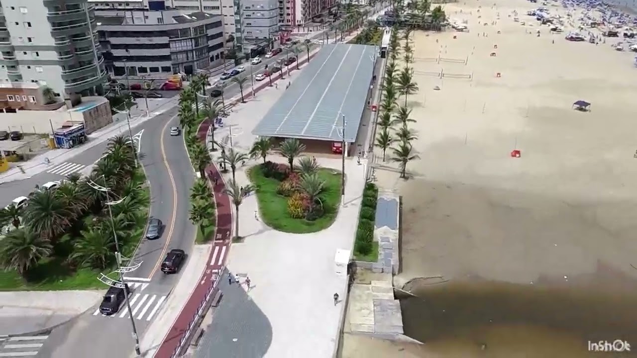 Rasgando o Calçadão | Voando Baixo na Orla ao Entardecer #praia #voo #praiagrande #drone #djineo
