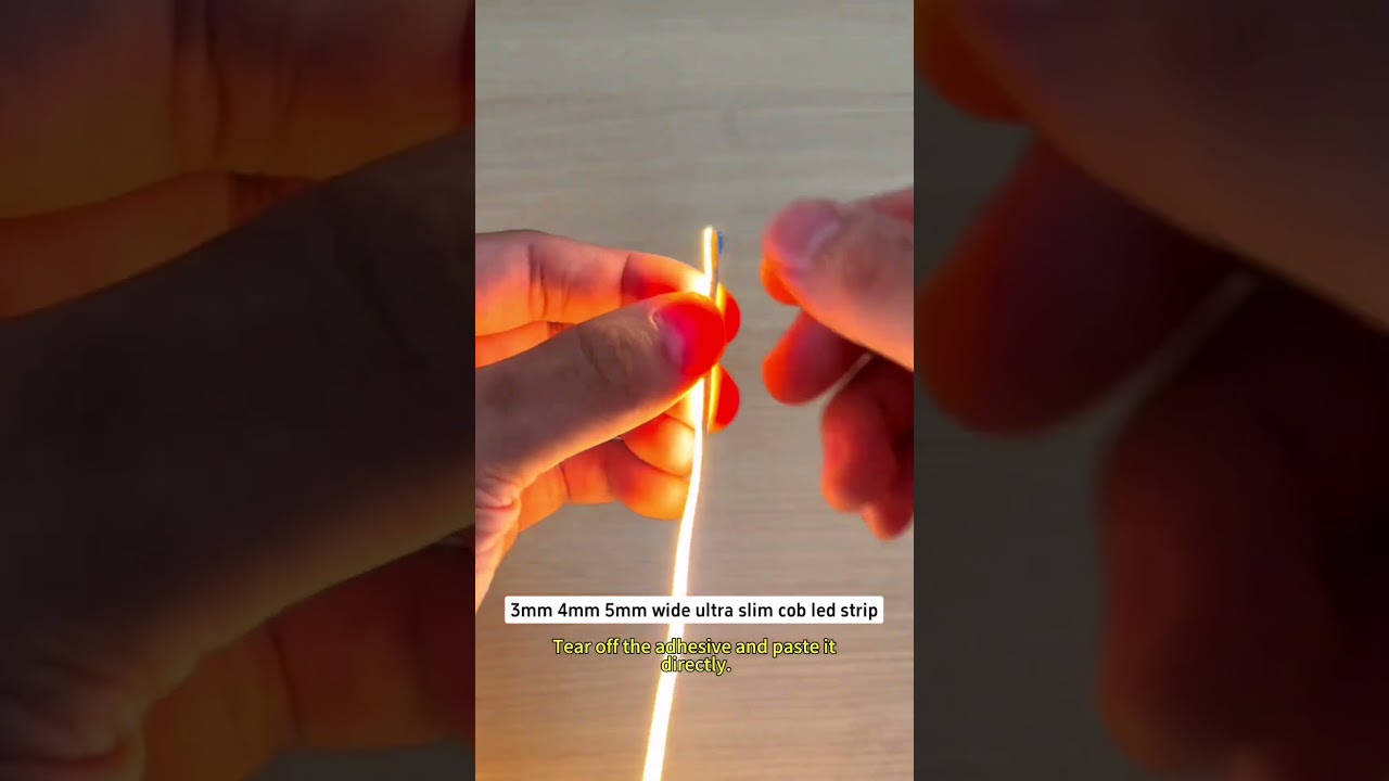 ultra slim 3mm 4mm 5mm wide flexible cob led strip light 12V 24V