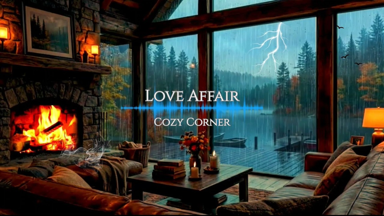 Slow Piano & Thunderstorm Sounds in a Cozy Cabin | Rain for Sleep, Study & Calm