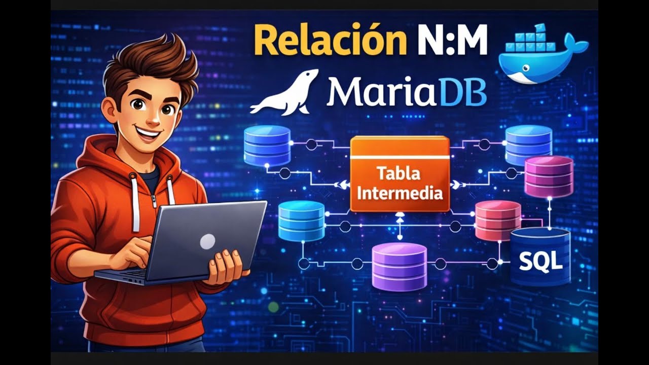 Relaci&oacute;n Muchos a Muchos en MariaDB con Docker | Tabla Intermedia Paso a Paso