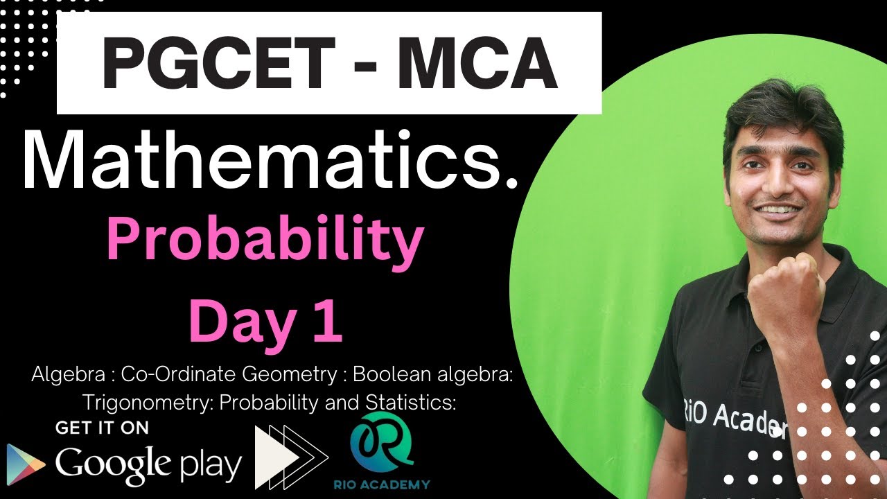 PGCET MCA| Mathematics | Probability 1 | Exam 2023