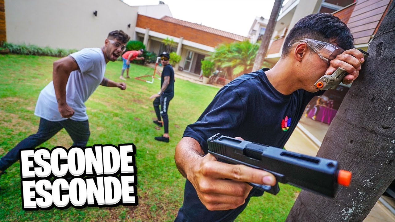 ESCONDE ESCONDE IMPOSSIVEL COM DUAS PISTOLAS DE AIRSOFT
