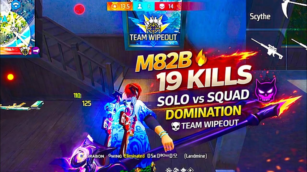 free fire  🔥 SOLO vs SQUAD 19 KILLS 💀 | ONLY BRAZILIA  DOMINATION ☠️🎯 #freefire 