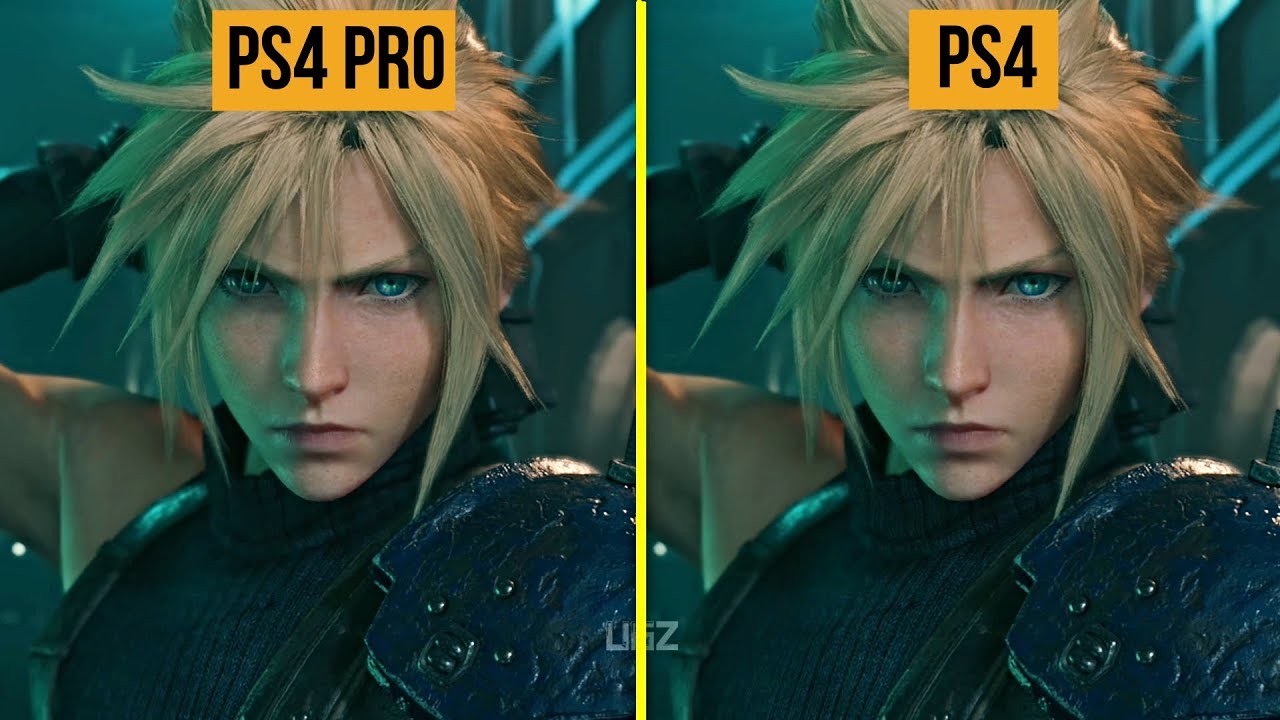 Final Fantasy VII Remake PS4 PRO VS PS4 Graphics Comparison (4K)