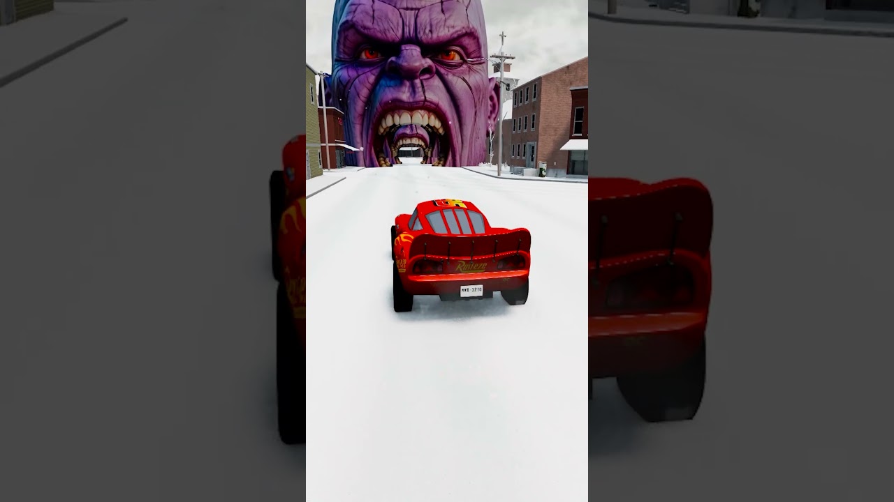 Big & Small McQueen & Police Car vs Zombie Mack  BeamNG.drive