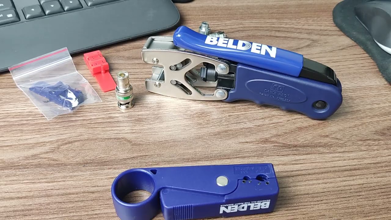 Como Fazer a compressão dos conectores Belden 1694A 1855A e 1505A com o alicate Belden CPLCRBC-BR
