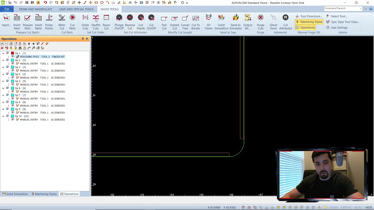 How to manually apply a Finger bit in Alphacam