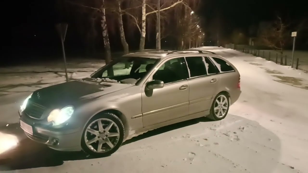 -10°C Mercedes C220 CDI cold start, холодный запуск