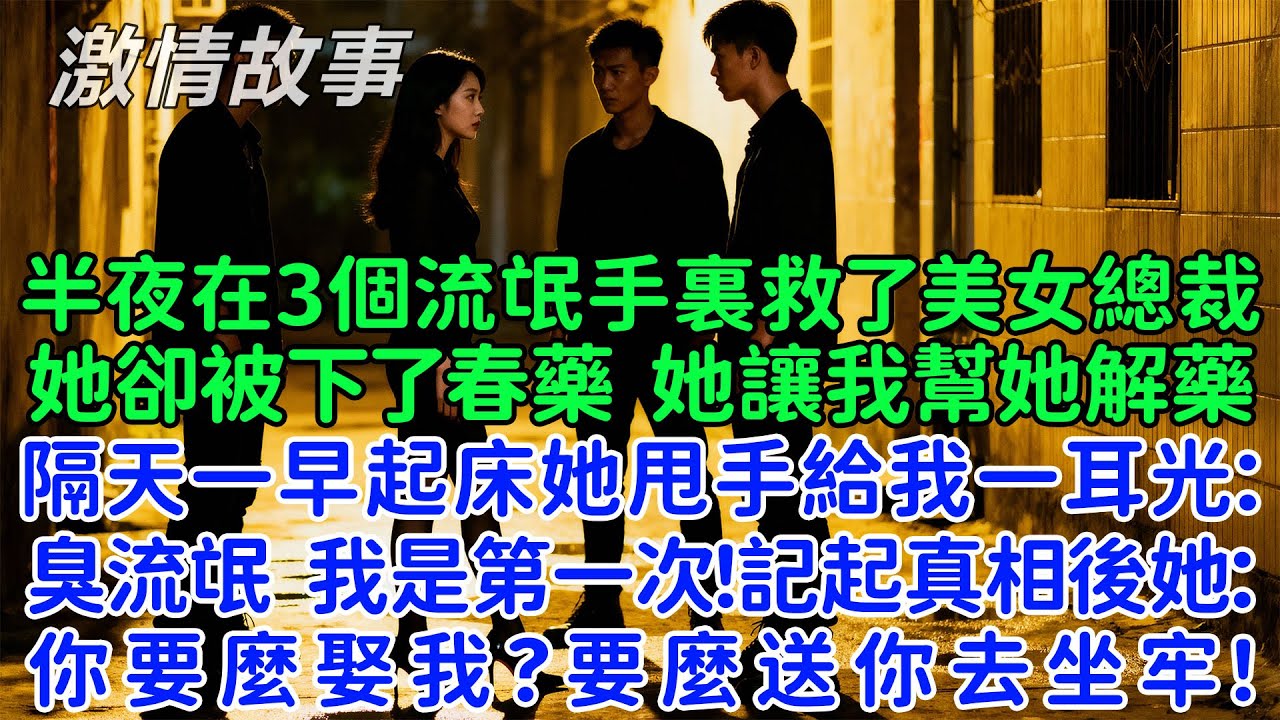 半夜在3個流氓手裏救了美女總裁，她讓我幫她解藥，隔天一早起床她甩手給我一個耳光：臭流氓，我是第一次！記起真相後她：你要麼娶我，要麼送你去坐牢！我懵了，可我有女朋友了啊！