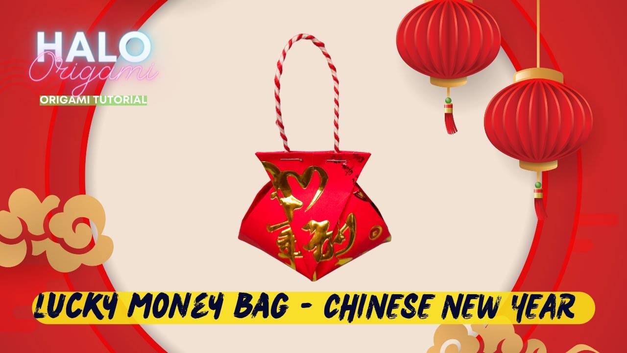 Origami Lucky Money Bag CNY Tutorial | How to make CNY Lucky Money Bag Origami | CNY Decoration