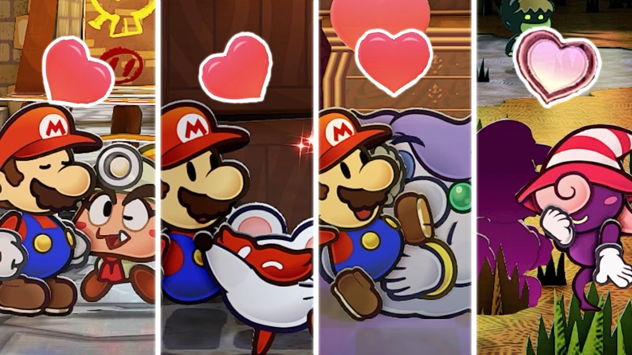 Mario Kissed by all Female Partners - Paper Mario The Thousand Year Door