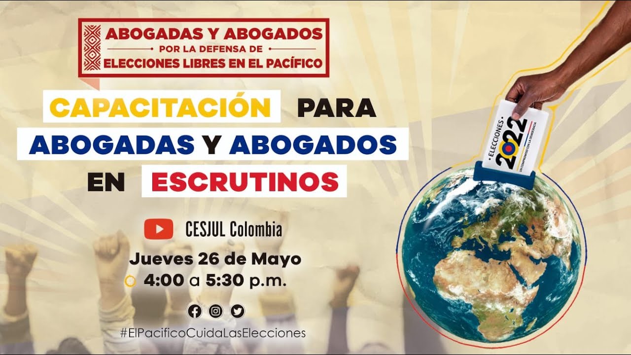 Capacitación para abogados(as) en escrutinios electorales en Colombia 2022