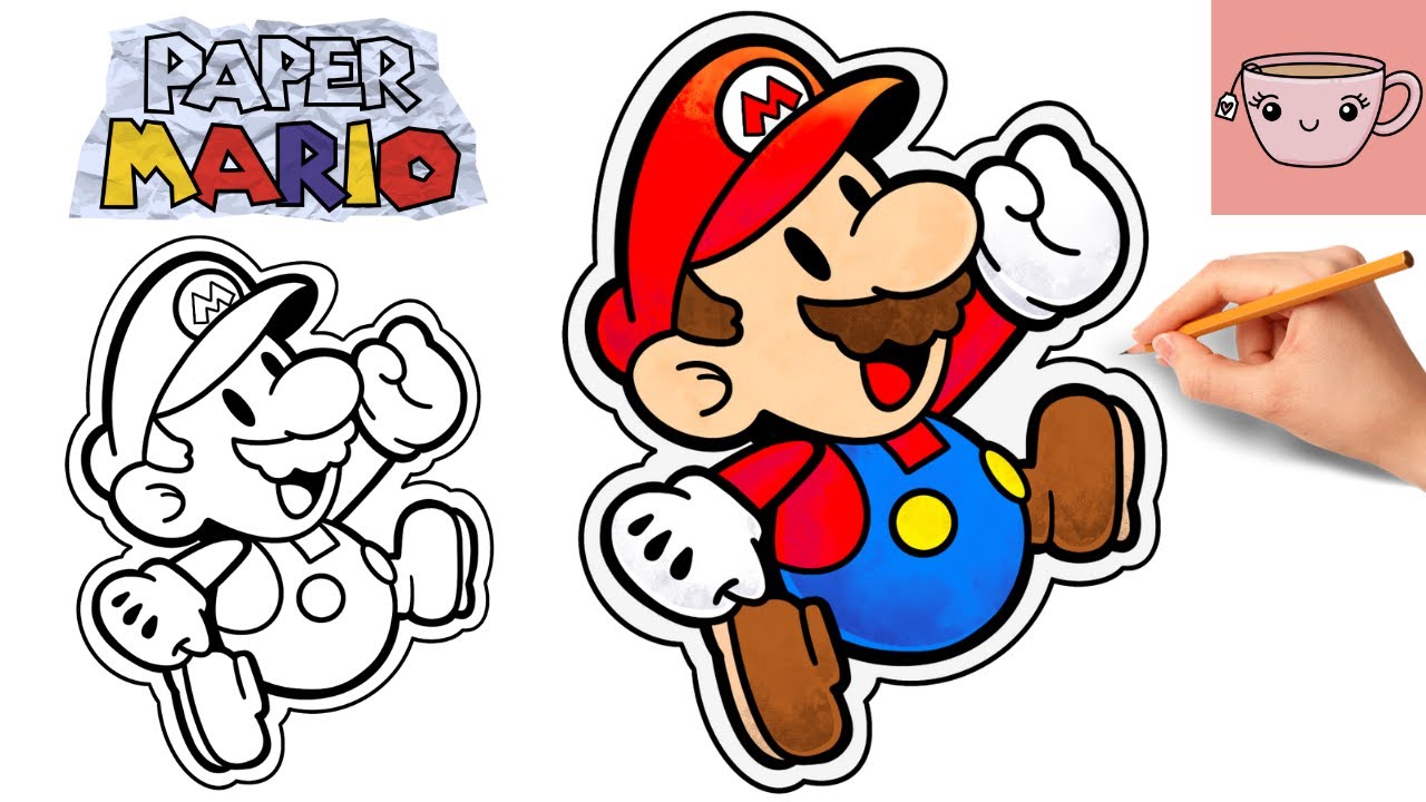 How To Draw Paper Mario | Cute Easy Step By Step Drawing Tutorial