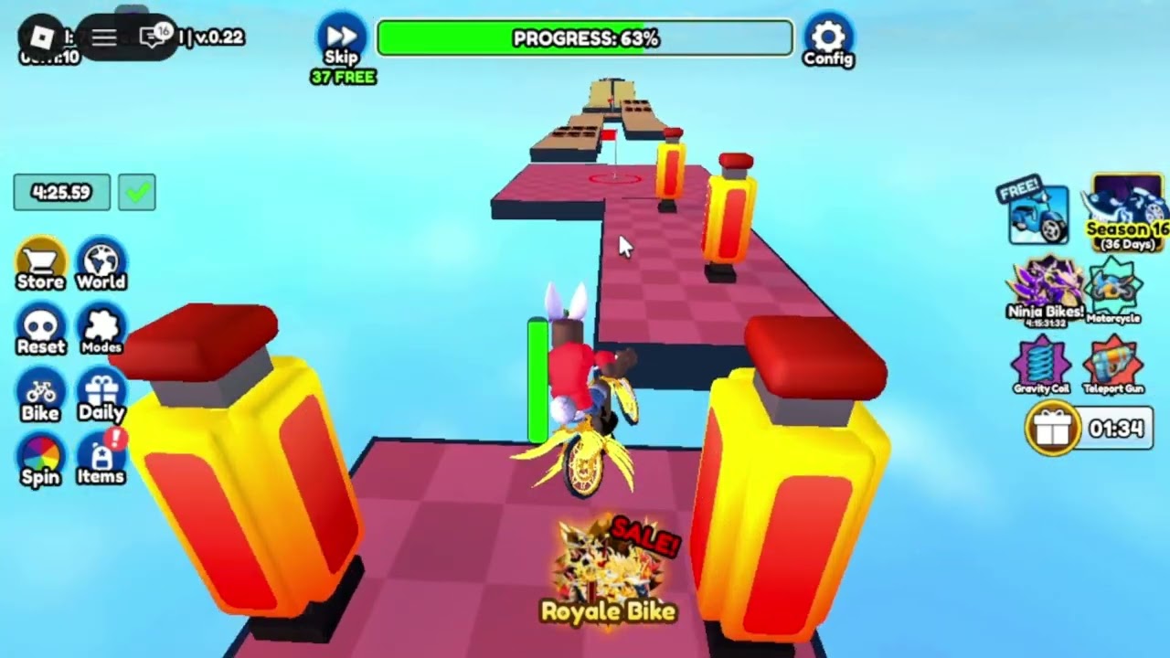 Roblox Obby But You’re On a Bike World 75, World 76 and World 77