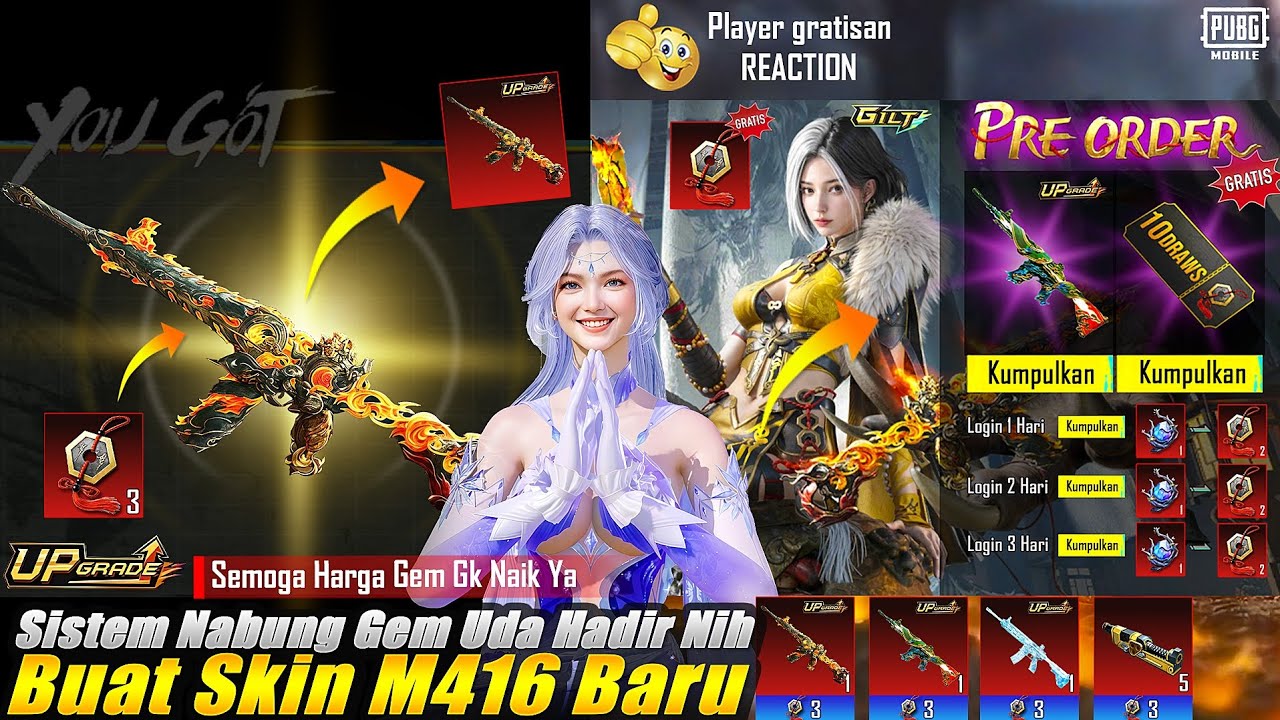 SISTEM NABUNG GEM SKIN M416 CRIMSON UDA HADIR GUYS SEMOGA GAK NAIK 5 GEM HARGANYA YA WAJIB AMBIL🔥🤑🤑🔥