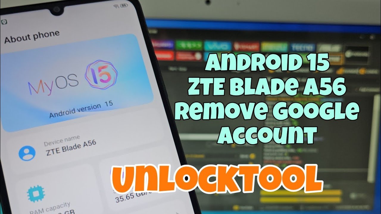 ZTE Blade A56 (Z2473). Remove Google Account, Bypass FRP,  One Click with Unlocktool.