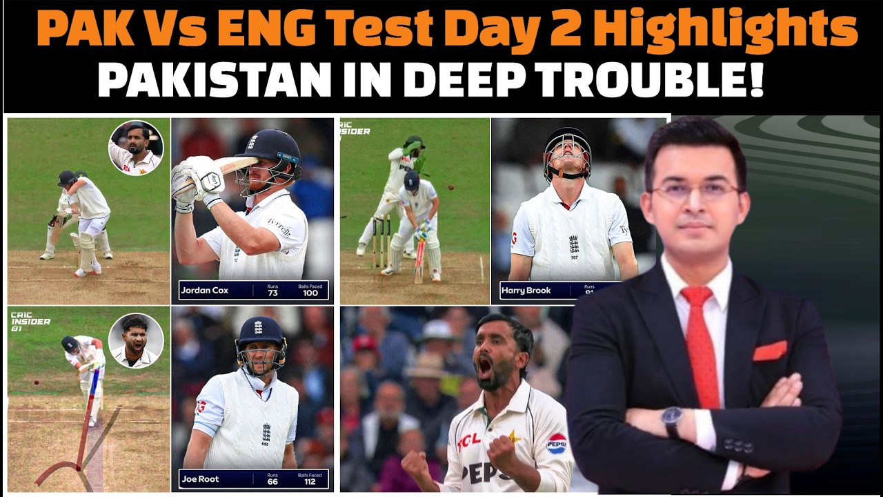 Pakistan vs England First Test Day 2 complete match highlights today.