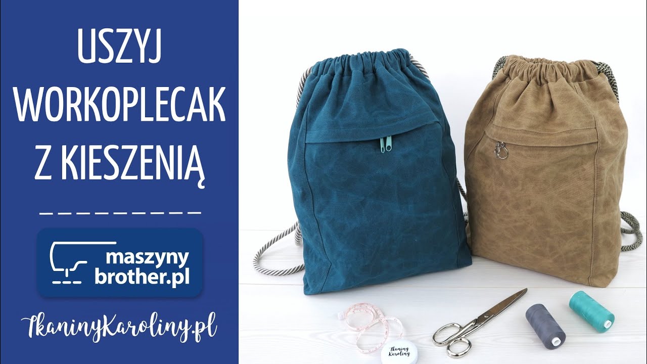 Workoplecak z ukrytą kieszenią z Wax Cotton - Bawełny Woskowanej Tutorial