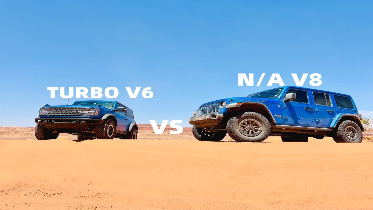 Drag Racing My Bronco and My Wrangler 392 in the  Moab Dunes!!
