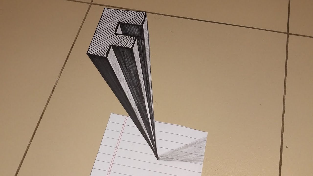Amazing 3D Letter (F) Really illusion on Paper try once a time easy for beginners 