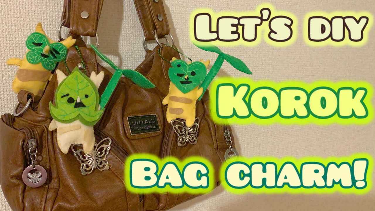 Cute Felt Korok Bag charm 🍃💚 DIY Felt Bag charm keychain