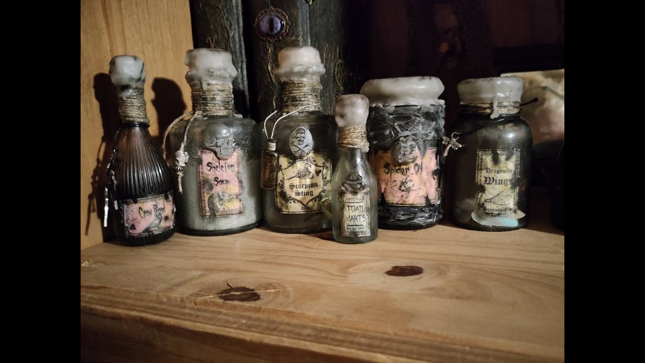 Let's make more apothecary jars/Potion Bottles + contents (with detailed step by step instructions)