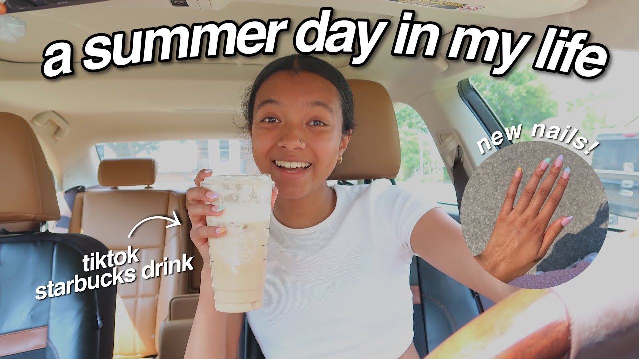 a day in my life ♡ drive with me, new nails, tiktok starbucks drink:)