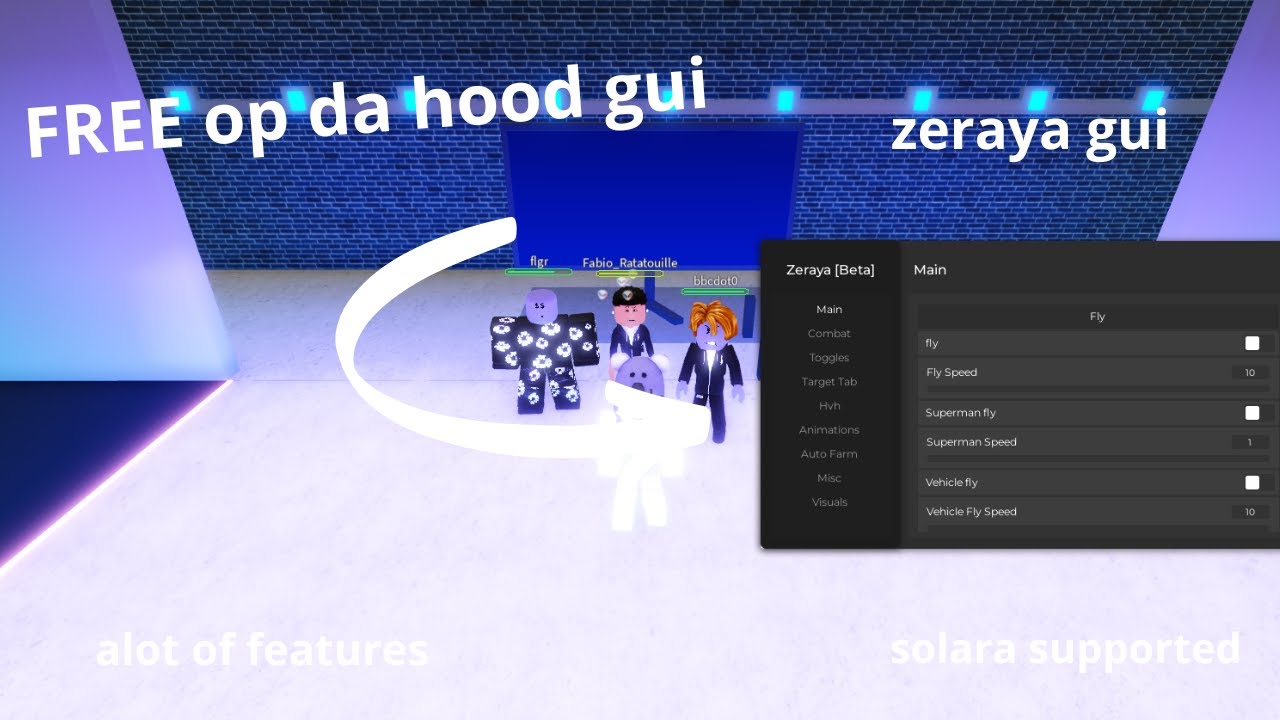 The BEST da hood gui  FREE script 2025, zeraya gui, solara supported, da hood 2025