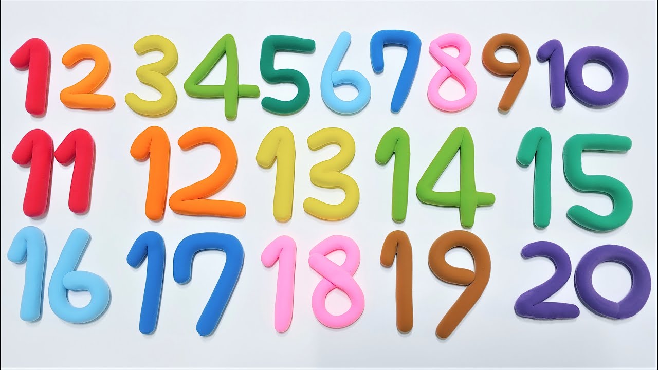 색 플레이도우로 1부터 20까지 숫자를 만들어 보아요.