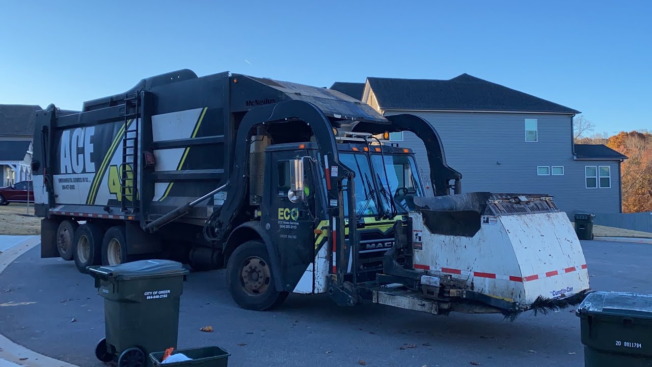 Mack LEU Front Loader Garbage Truck w/ Curotto Can