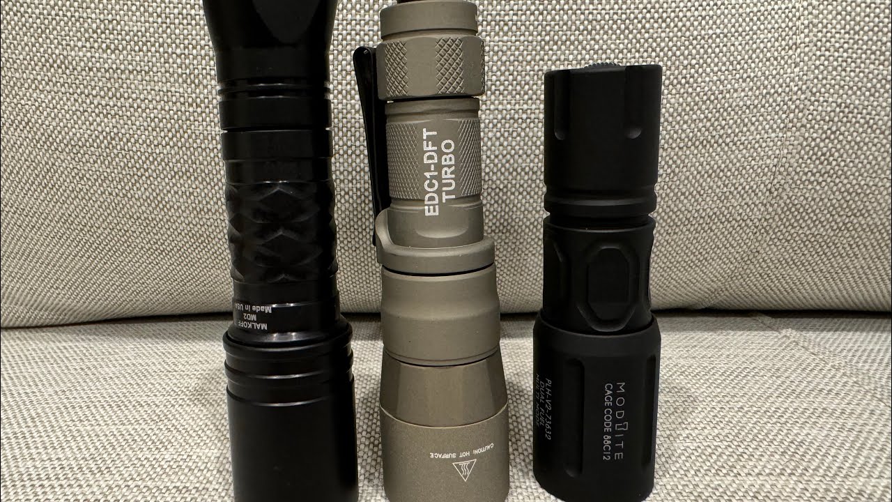 Nighttime Beamshots: Modlite PLH-V2, Surefire EDC1-DFT, Malkoff M61HOT