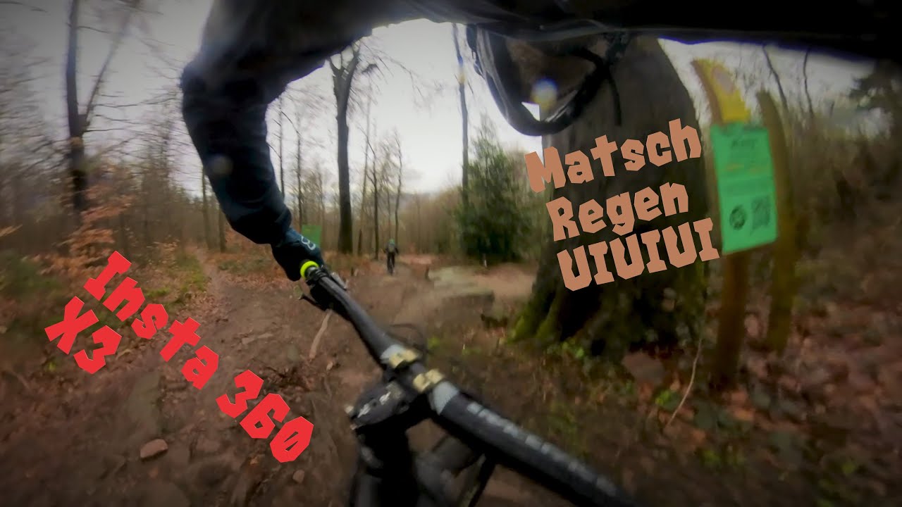 Bei Rege und Matsch, mit der Insta 360 X3 am Königstuhl