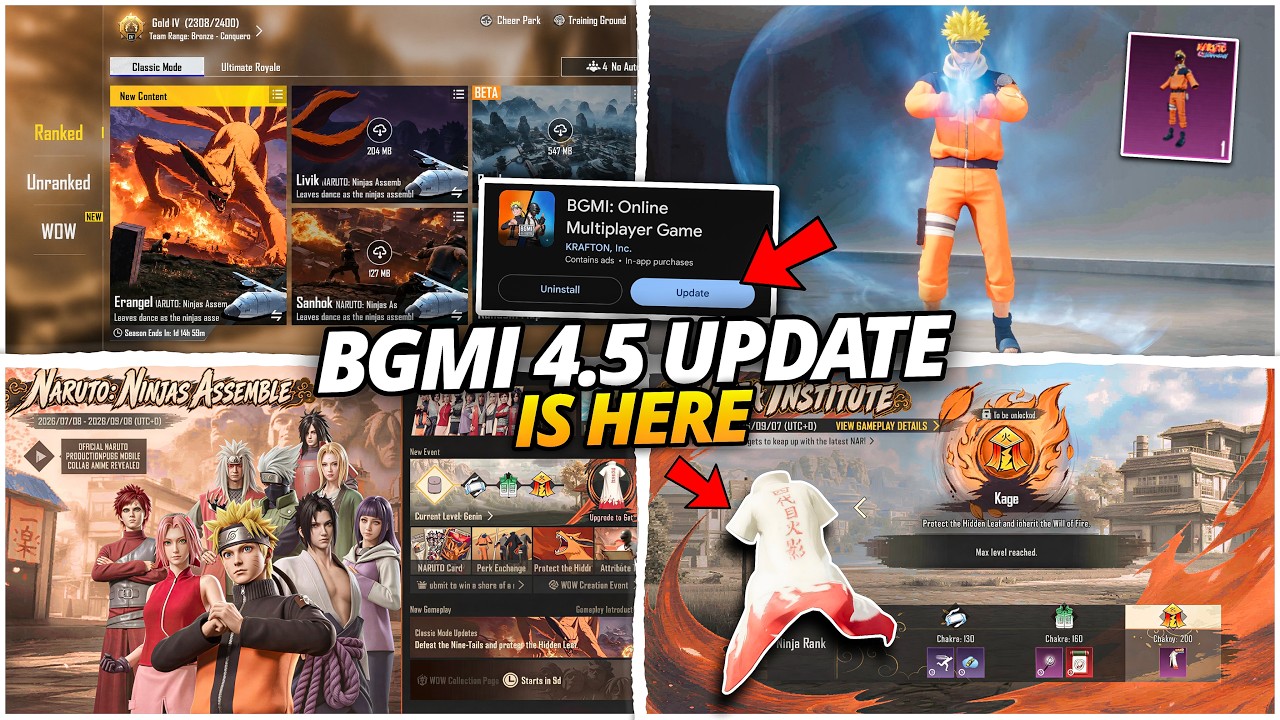 🔴 BGMI 4.5 UPDATE IS HERE / NINJA INSTITUTE TRAIL EVENT / NEW BIG CLASSIC CHANGES