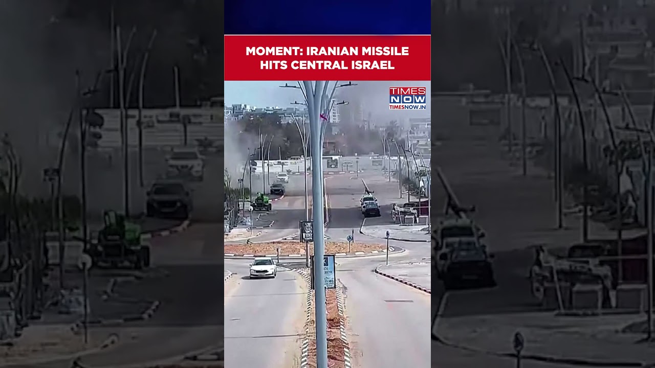 CCTV Footage Shows Moment Of Impact When Iranian Missile Hit Central Israel #shorts