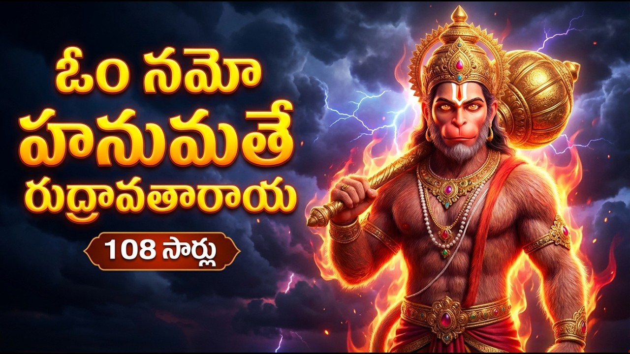 Om Namo Hanumate Rudravataraya 108 Times | Powerful Hanuman Mantra | హనుమాన్ రుద్రావతారం మంత్రం