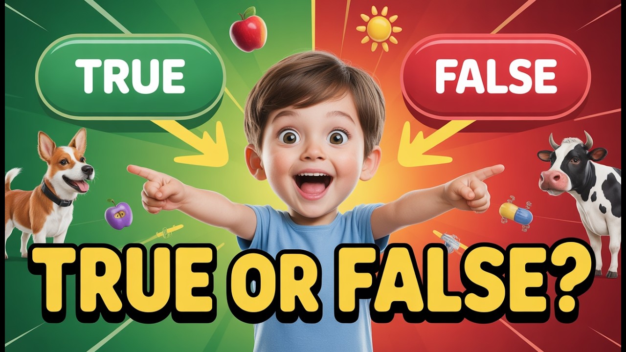TRUE or FALSE? 🧠 Fun Facts for Kids! | 20 Questions Challenge 🎉