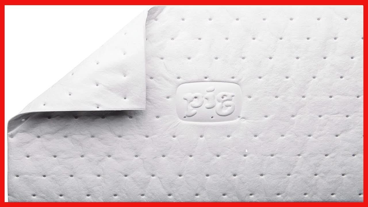 New Pig Oil Mat | 100 Heavyweight Oil Absorbent Pads | 28-Oz Absorbency Per Pad | 15