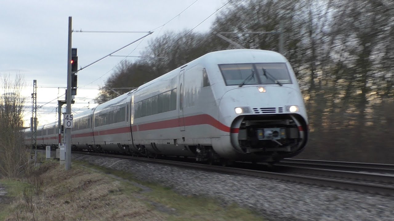 ICE 2 + ICE 3 high speed trains meet each other