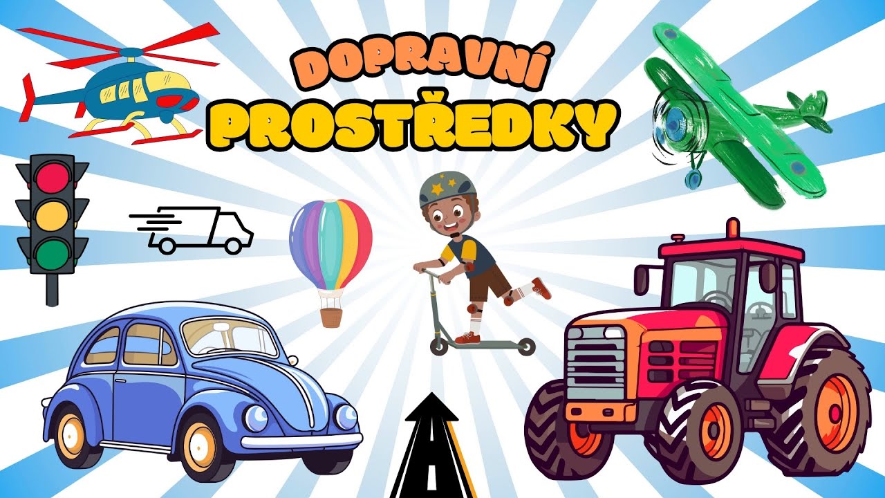 🚒 Dopravní prostředky pro děti | Zábavné video s hádankami a říkankami o dopravních prostředcích✈️