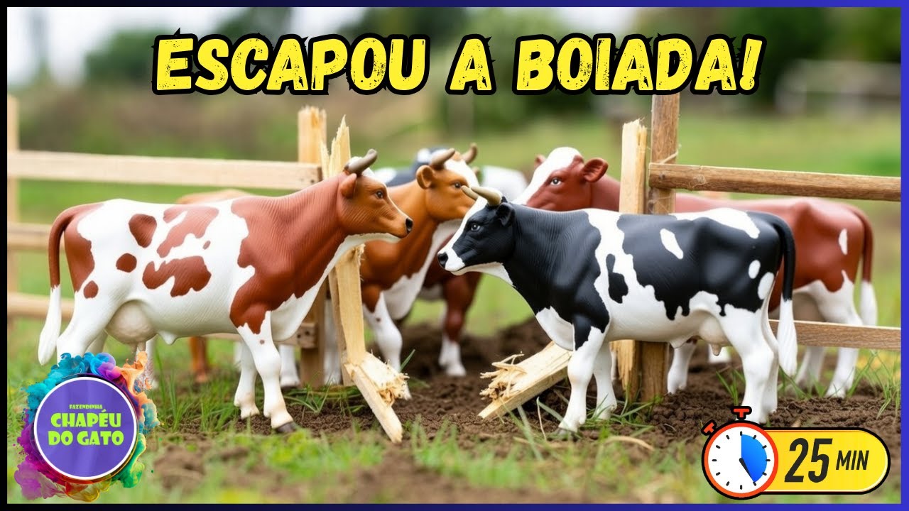 LIDA NO CAMPO O TOURO FUGIU DO CERCADO! - Fazenda de Brinquedo