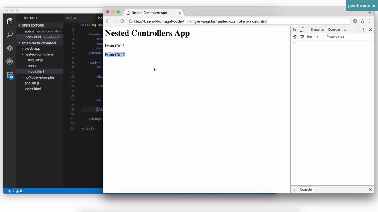 Thinking in Angular1 25 - Nested Controllers and Scope Hierarchy