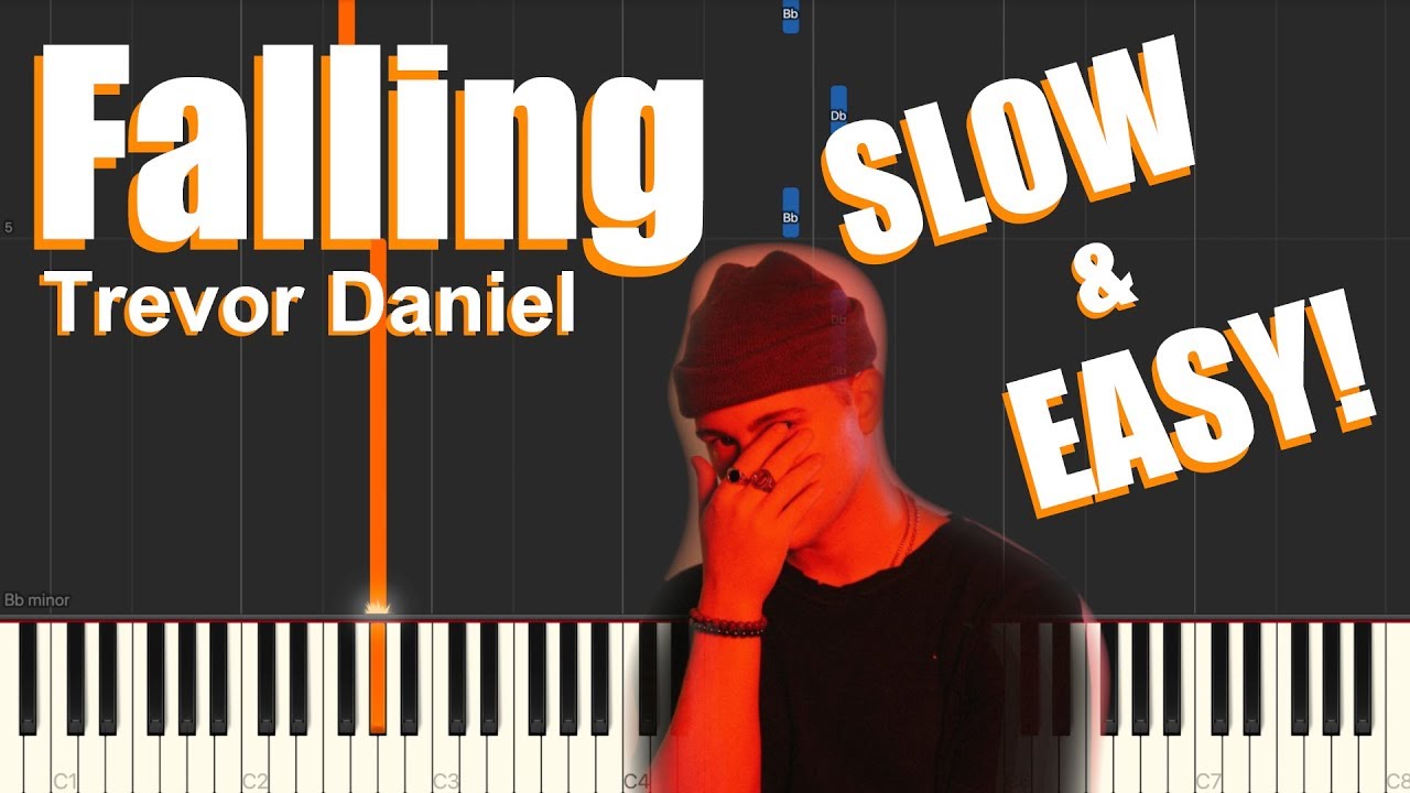 Falling - Trevor Daniel (SLOW & EASY Piano Tutorial)